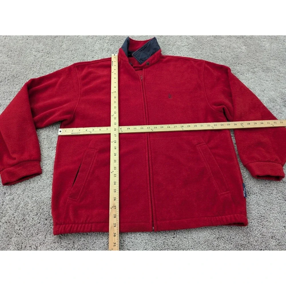 Vintage Nautica Jacket‎ Mens Extra Large Full Zip Fleece Made in USA 1990s